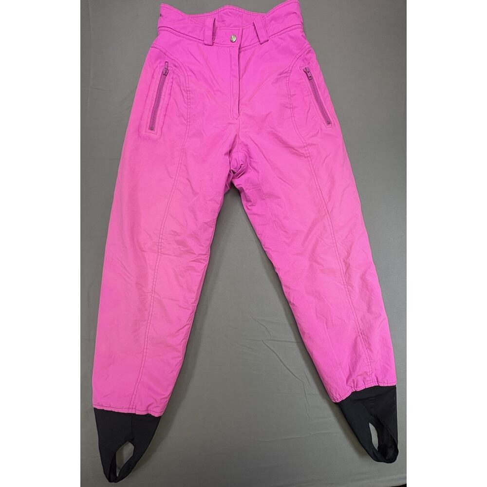 Vintage 80s 90s Tyrolia by Head Neon Hot Pink Ski Snow Pants Girl’s 10 Celtech